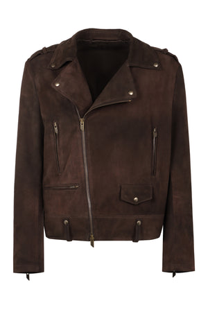 Leather biker jacket-0